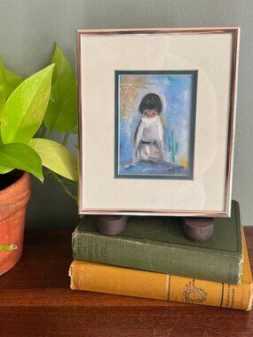 Ted DeGrazia Blue Boy Framed Print Everybody's Little Boy Art 7" x 8"